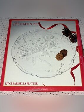 Vintage Elements 13" Clear Bells Platter - Clear Glass
